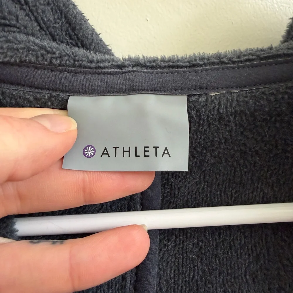 Athletea Zip-Up Hooded Jacket:Super warm fuzzy inside! - Picture 3 of 5